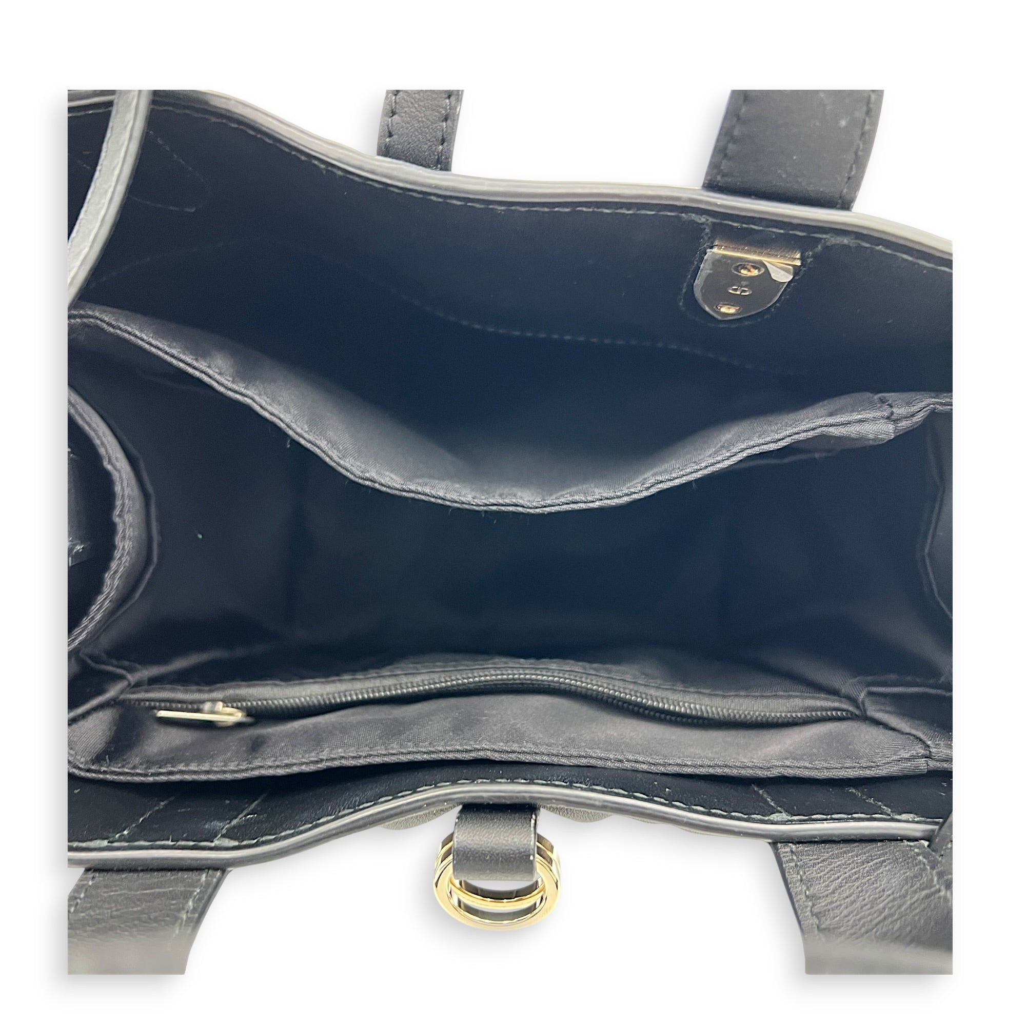 Toujours Vertical Black Top Handle Bag in Calfskin, Gold hardware