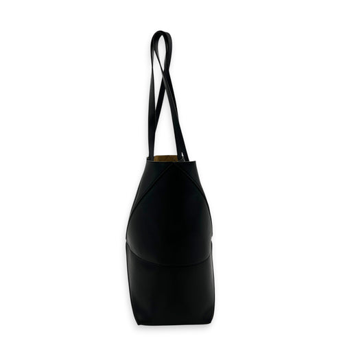 Puzzle Fold Black Tote Bag in Calfskin