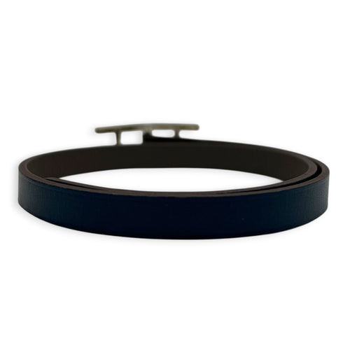 Behapi Double Tour Etain / Bleu De Prusse Bracelet in Swift, Palladium hardware