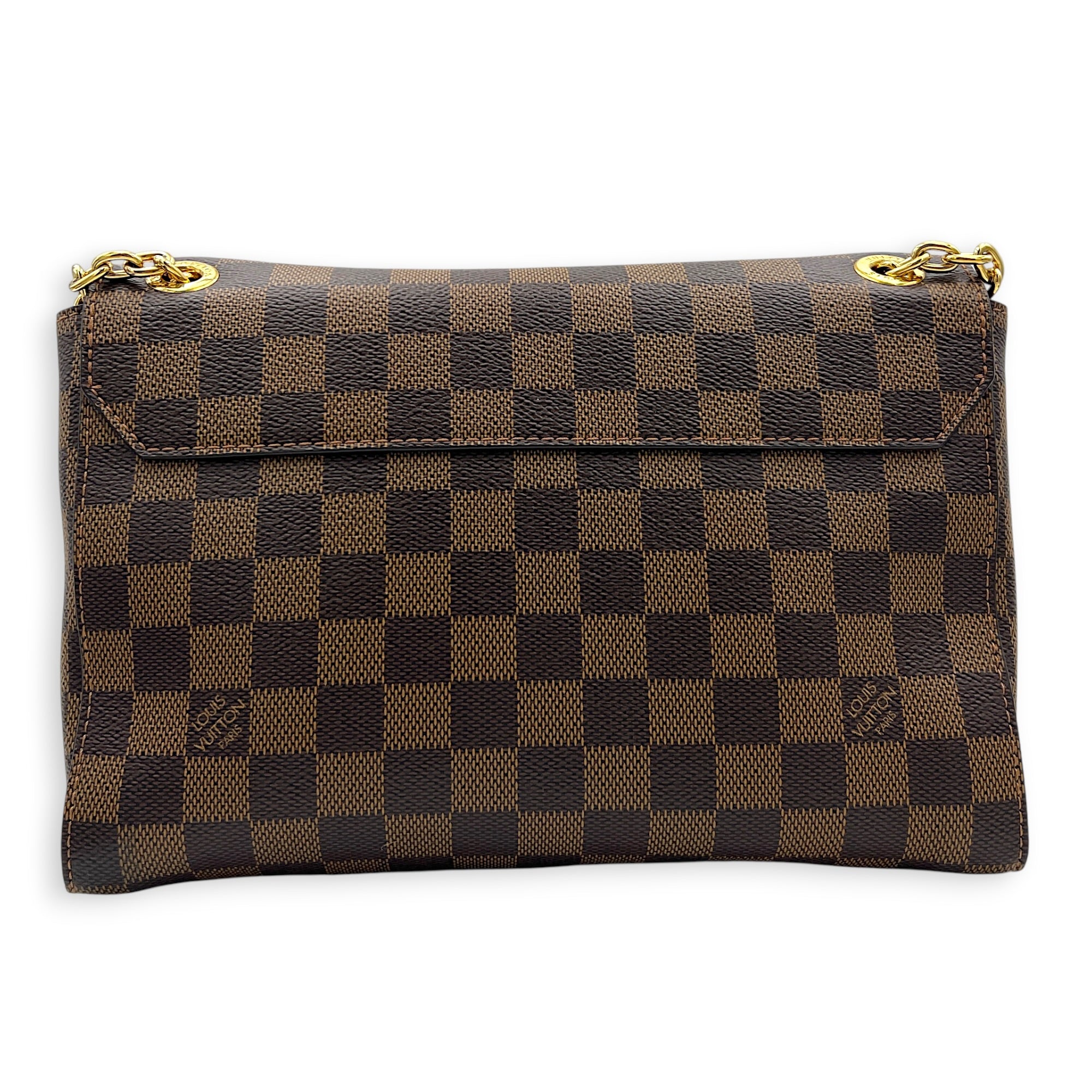 Vavin Shoulder Bag Brown in Monogram Coated Canvas, Gold hardware