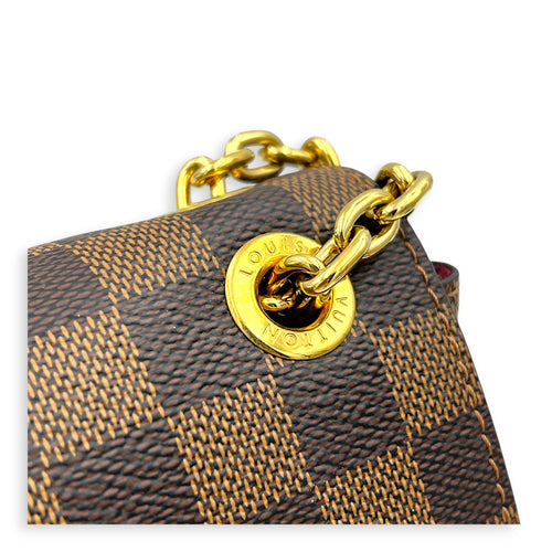 Vavin Shoulder Bag Brown in Monogram Coated Canvas, Gold hardware