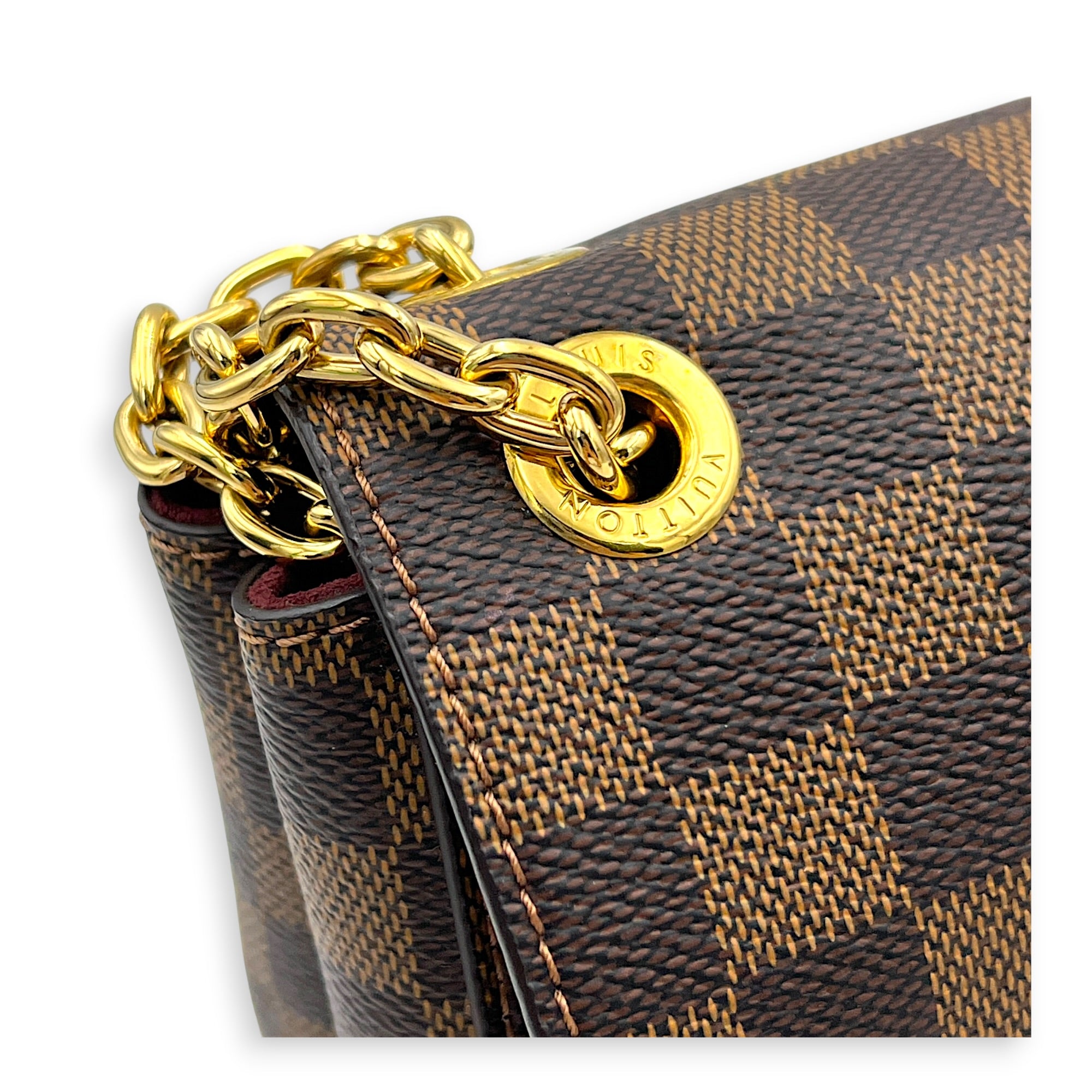 Vavin Shoulder Bag Brown in Monogram Coated Canvas, Gold hardware
