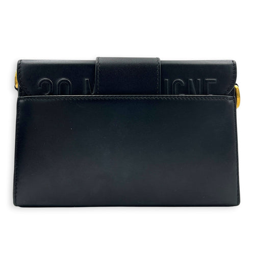30 Montaigne Box Shoulder Bag Black in Calfskin, Gold hardware