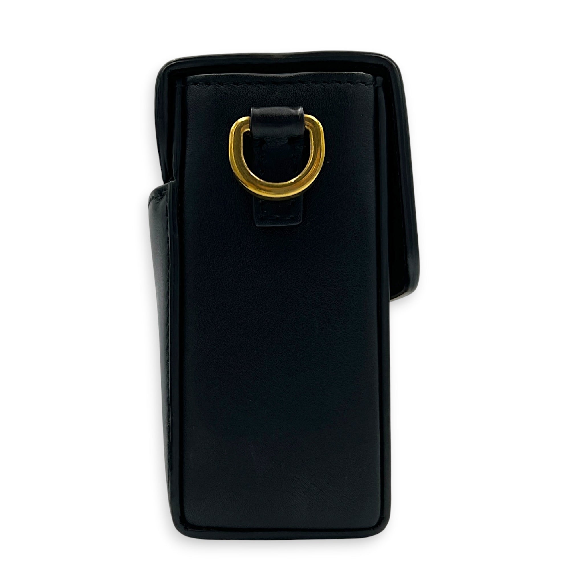 30 Montaigne Box Shoulder Bag Black in Calfskin, Gold hardware