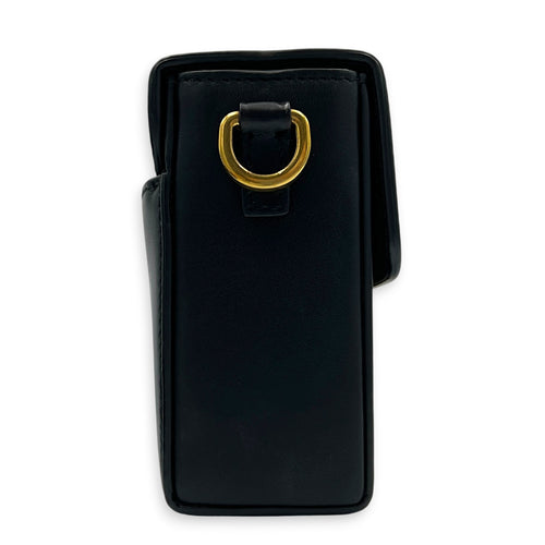 30 Montaigne Box Shoulder Bag Black in Calfskin, Gold hardware