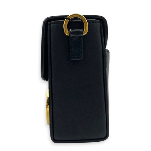 30 Montaigne Box Shoulder Bag Black in Calfskin, Gold hardware