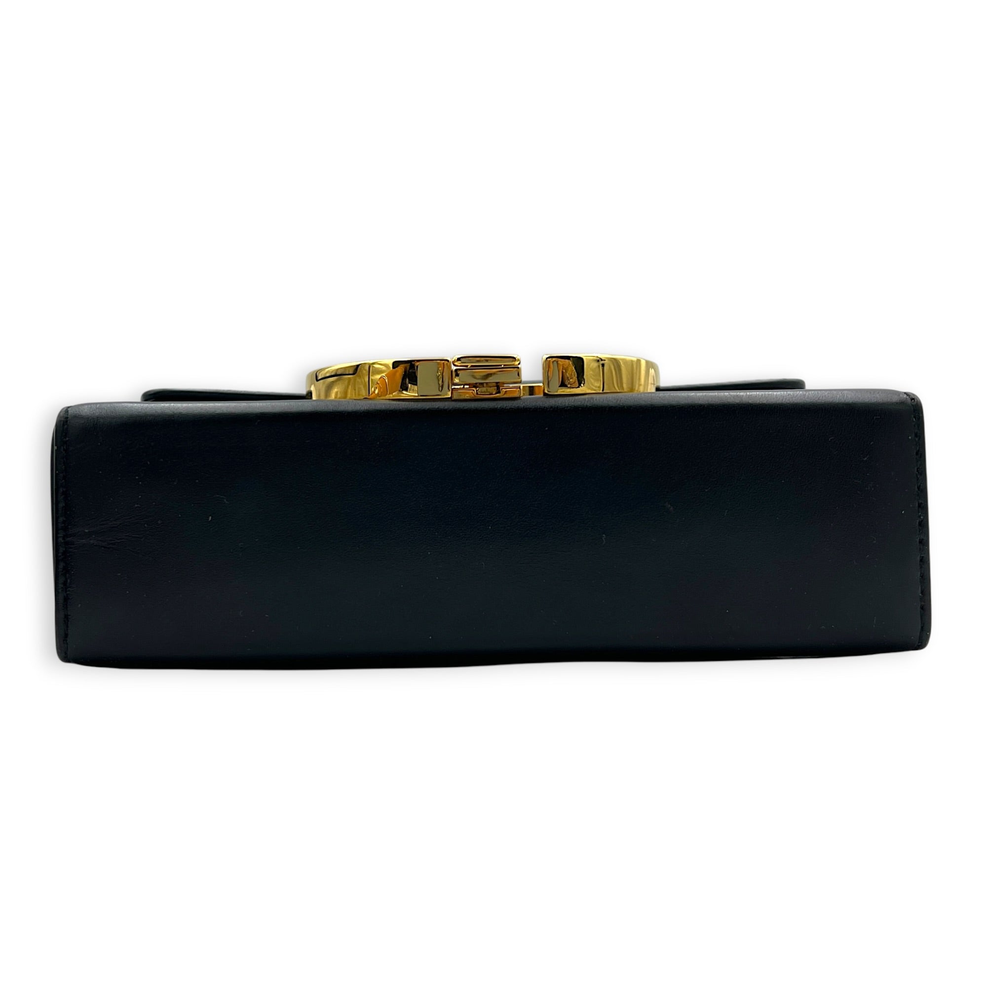 30 Montaigne Box Shoulder Bag Black in Calfskin, Gold hardware