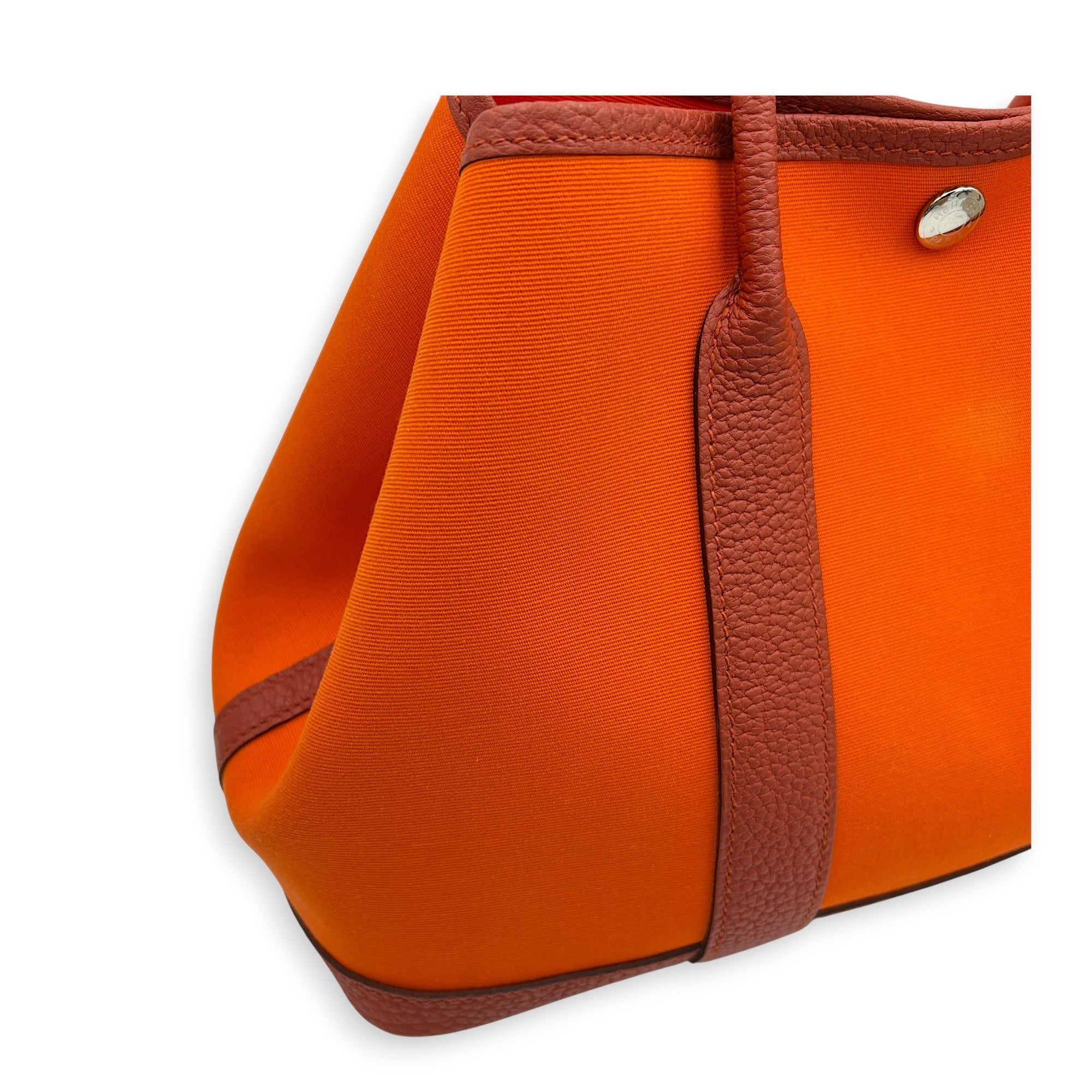 Garden Party 30 Orange Minium/ Sanguine Top Handle Bag in Canvas, Palladium hardware