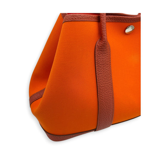 Garden Party 30 Orange Minium/ Sanguine Top Handle Bag in Canvas, Palladium hardware
