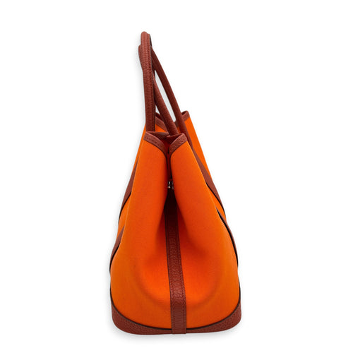 Garden Party 30 Orange Minium/ Sanguine Top Handle Bag in Canvas, Palladium hardware