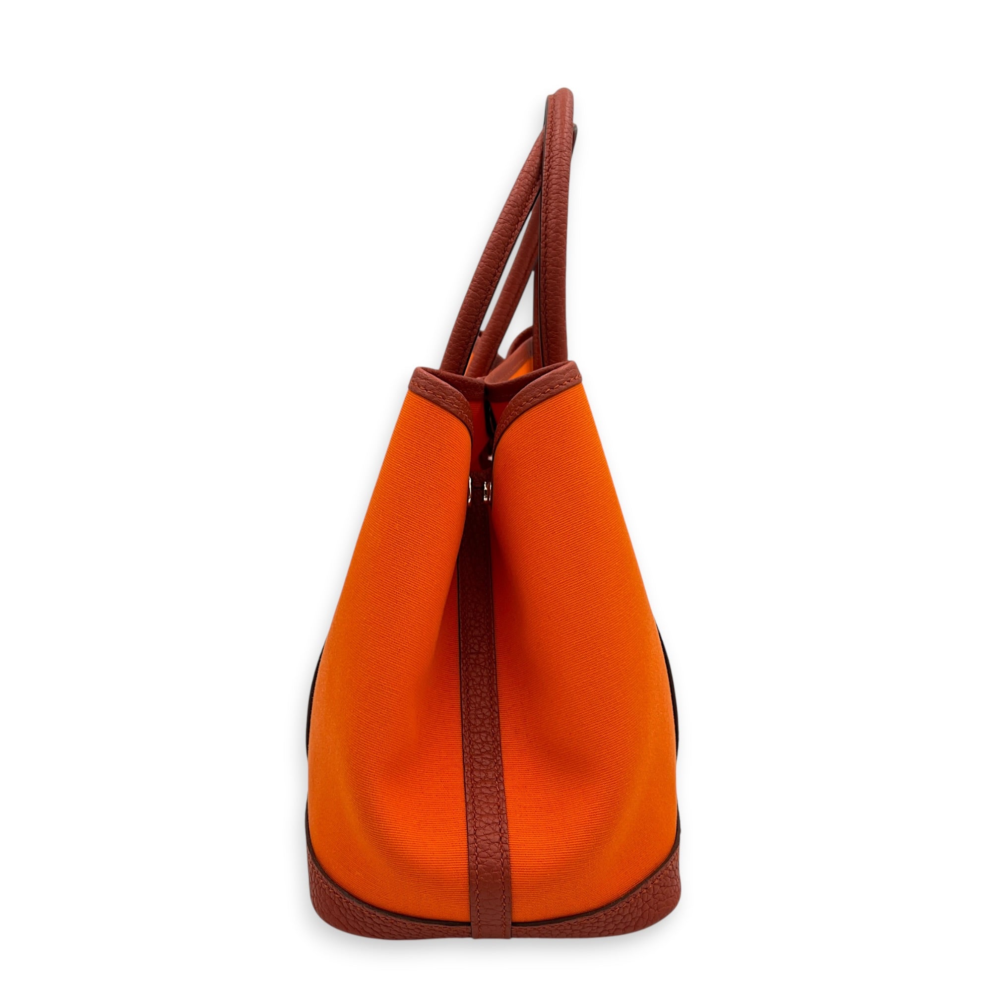 Garden Party 30 Orange Minium/ Sanguine Top Handle Bag in Canvas, Palladium hardware