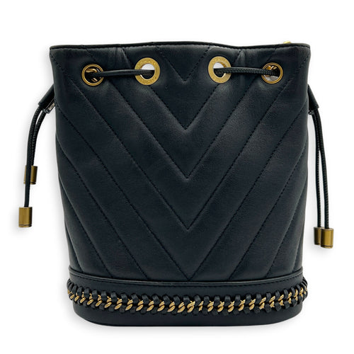 Paris-Cosmopolite Blue Bucket Bag in Calfskin, Gold hardware