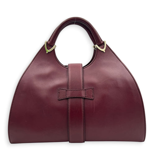 Stirrup Top Handle Bag Red in Calfskin, Gold hardware