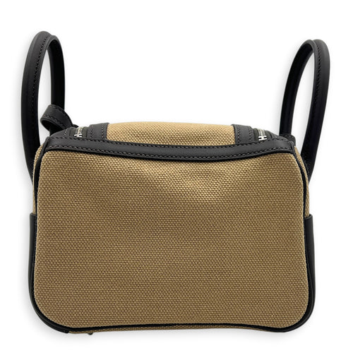 Lindy II Cargo Mini Bai brun/Mousse Shoulder Bag in Swift/Toile Goeland, Palladium hardware