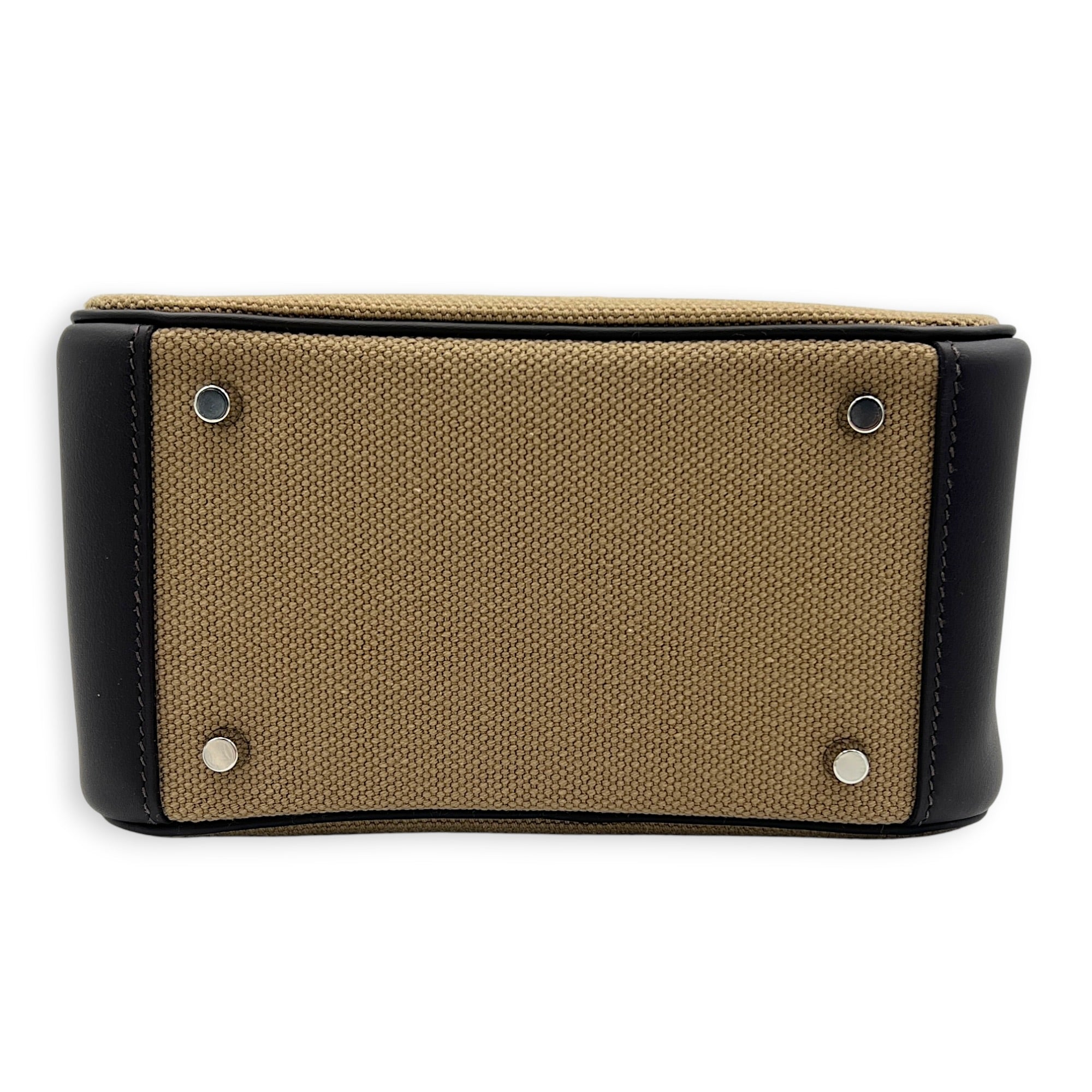 Lindy II Cargo Mini Bai brun/Mousse Shoulder Bag in Swift/Toile Goeland, Palladium hardware