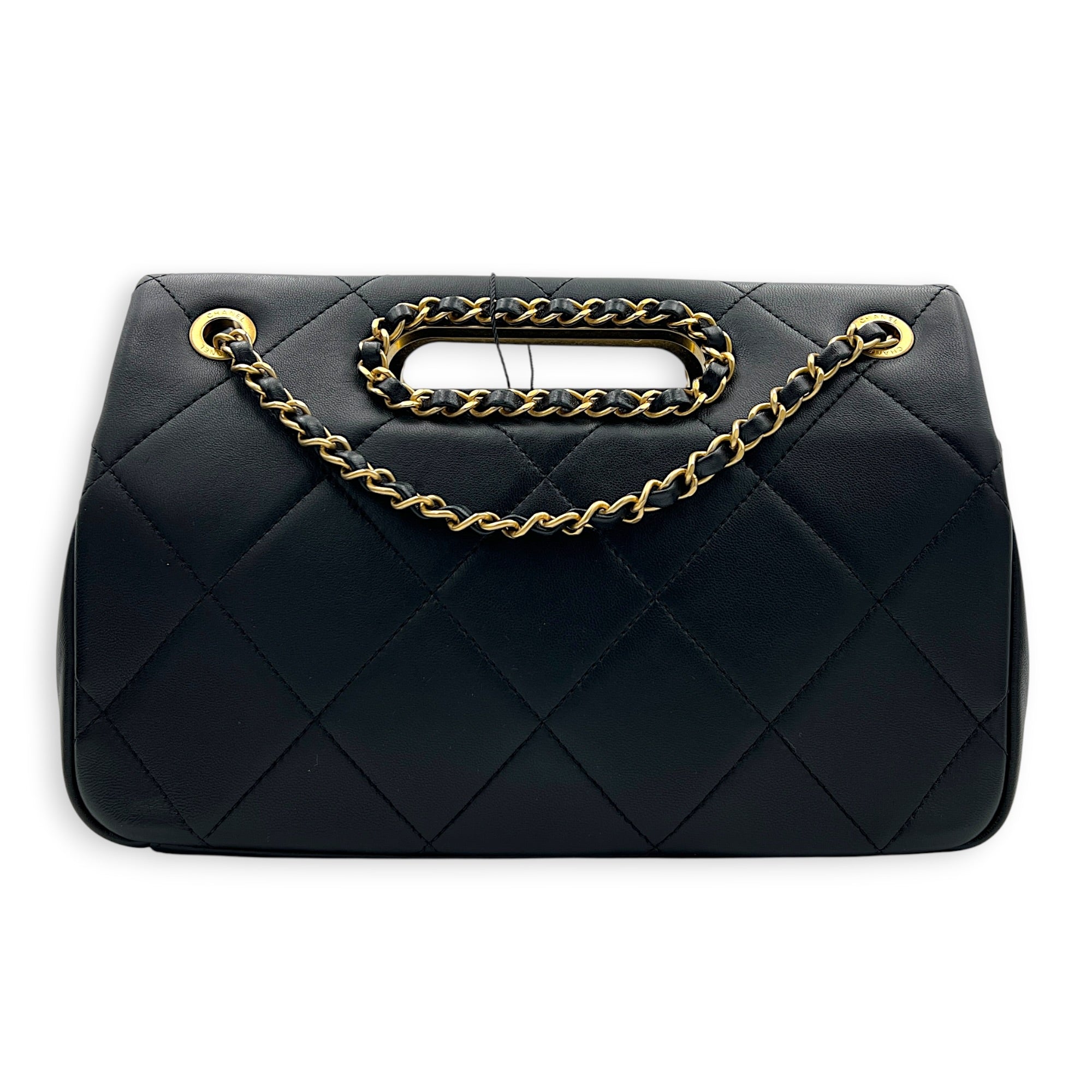 A Real Catch Black Crossbody Bag in Calfskin, Gold hardware