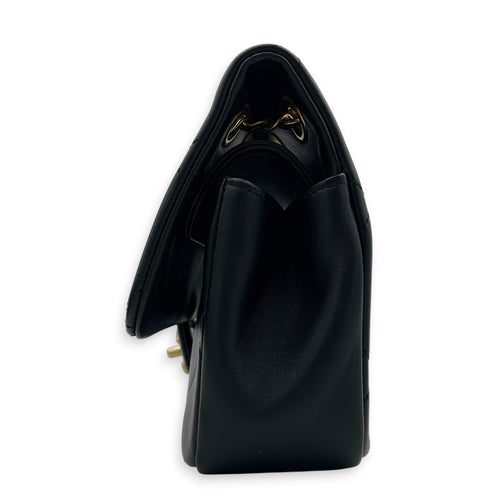 A Real Catch Black Crossbody Bag in Calfskin, Gold hardware