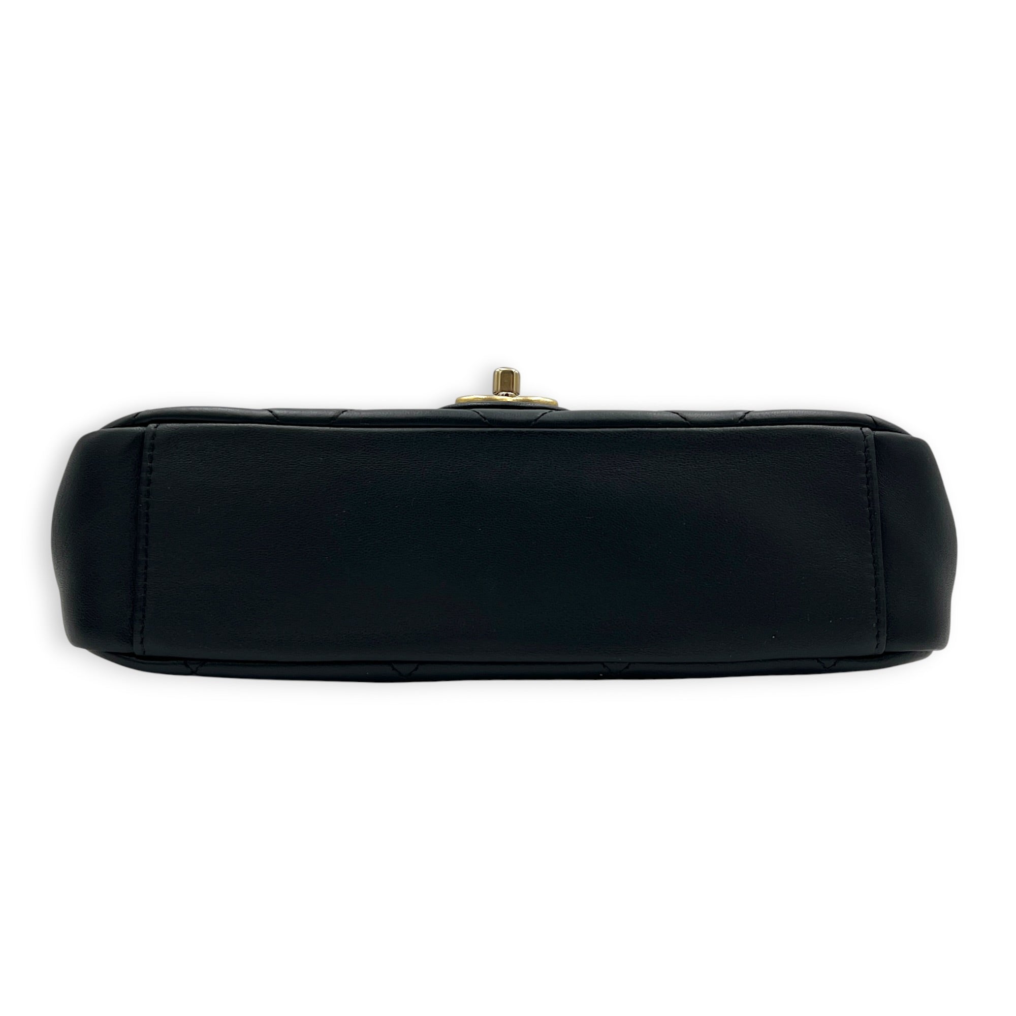 A Real Catch Black Crossbody Bag in Calfskin, Gold hardware