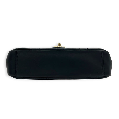 A Real Catch Black Crossbody Bag in Calfskin, Gold hardware