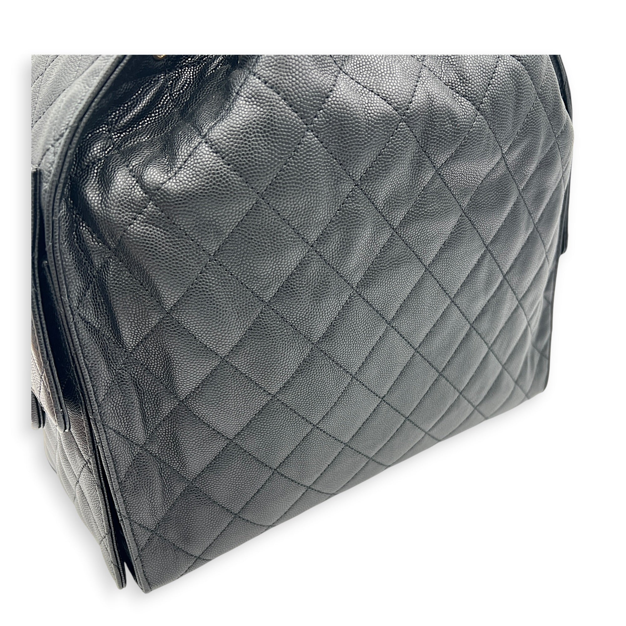 C25 Hobo Medium Black Shoulder Bag in Caviar Leather, Gold hardware