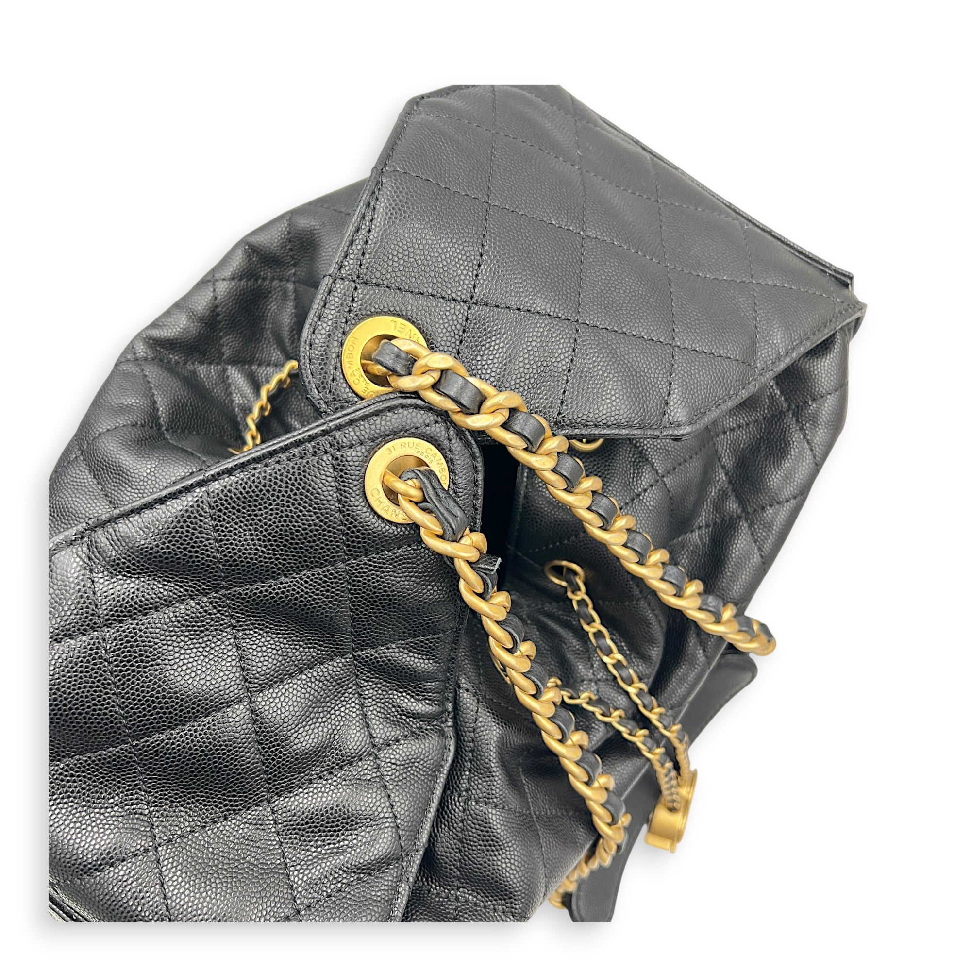 C25 Hobo Medium Black Shoulder Bag in Caviar Leather, Gold hardware