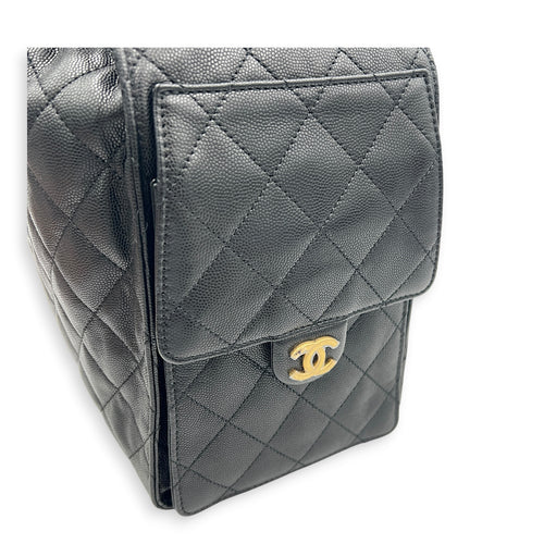 C25 Hobo Medium Black Shoulder Bag in Caviar Leather, Gold hardware