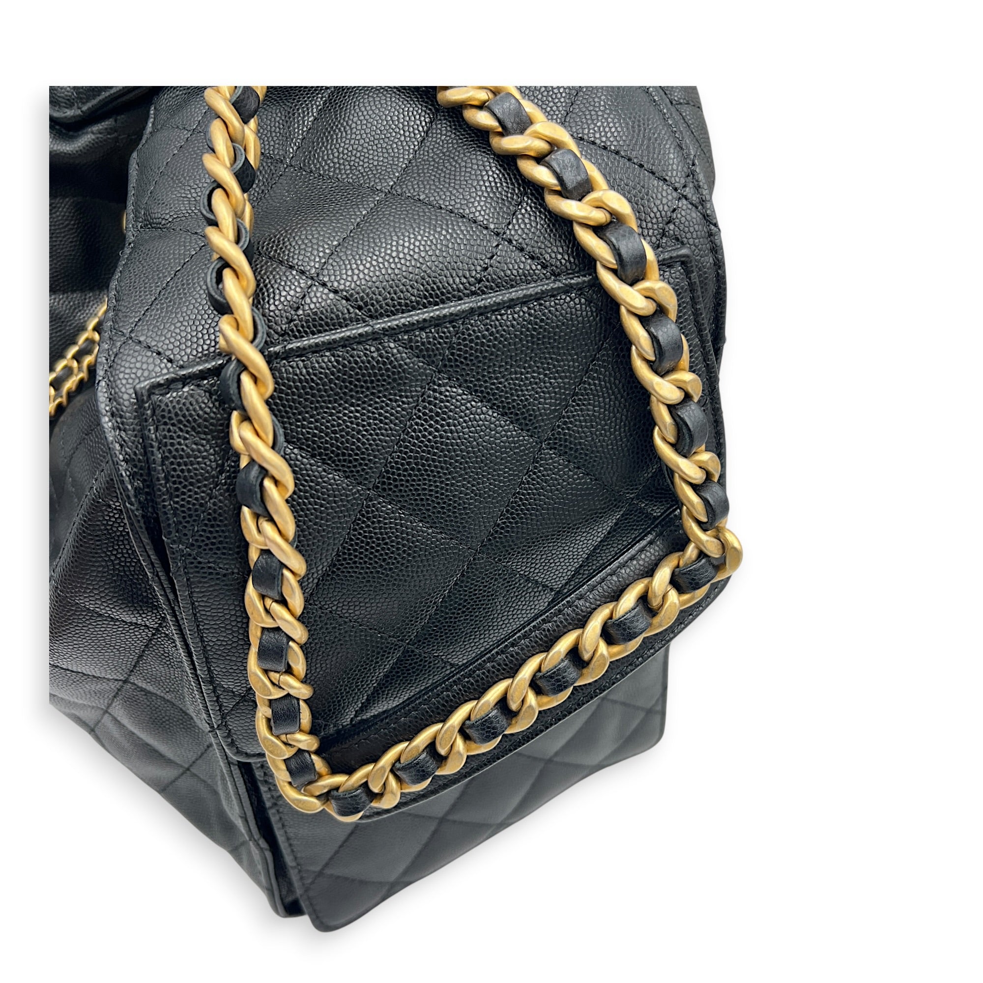 C25 Hobo Medium Black Shoulder Bag in Caviar Leather, Gold hardware