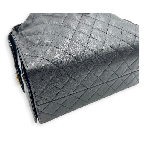 C25 Hobo Medium Black Shoulder Bag in Caviar Leather, Gold hardware
