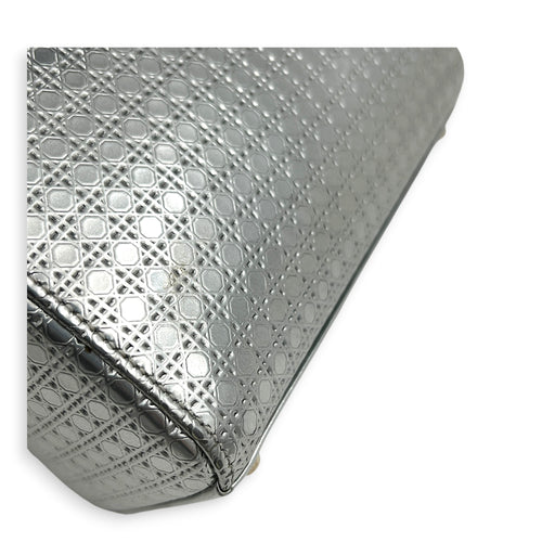 Lady Dior Mini Micro Cannage Top Handle Bag in Patent Leather, Silver hardware
