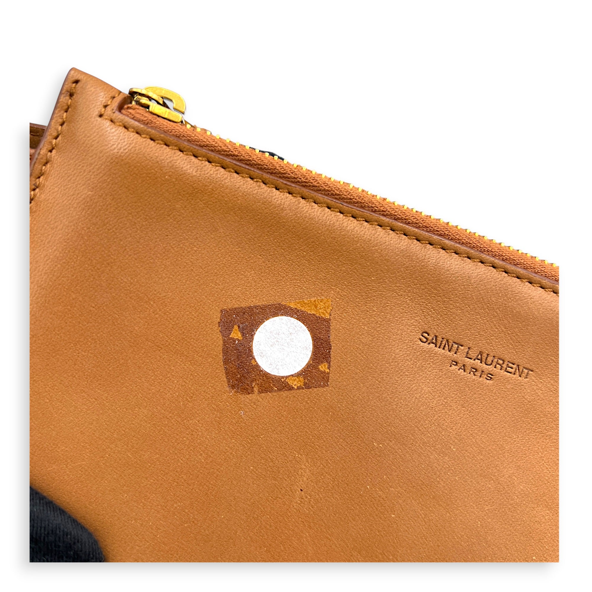Le 5 a 7 Brown Tote Bag in Wood Beads, Gold hardware