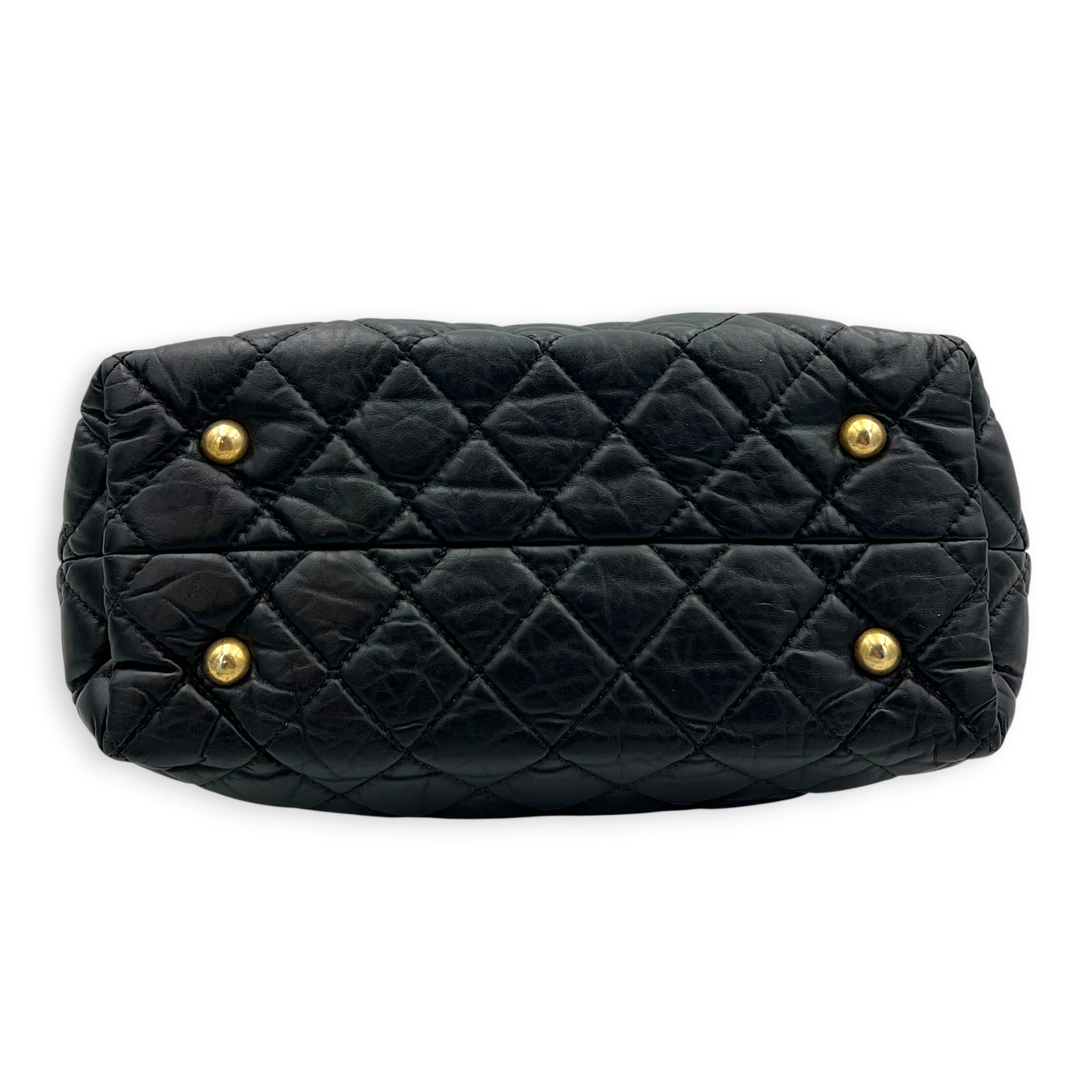 2.55 Black Tote Bag in Calfskin, Gold hardware