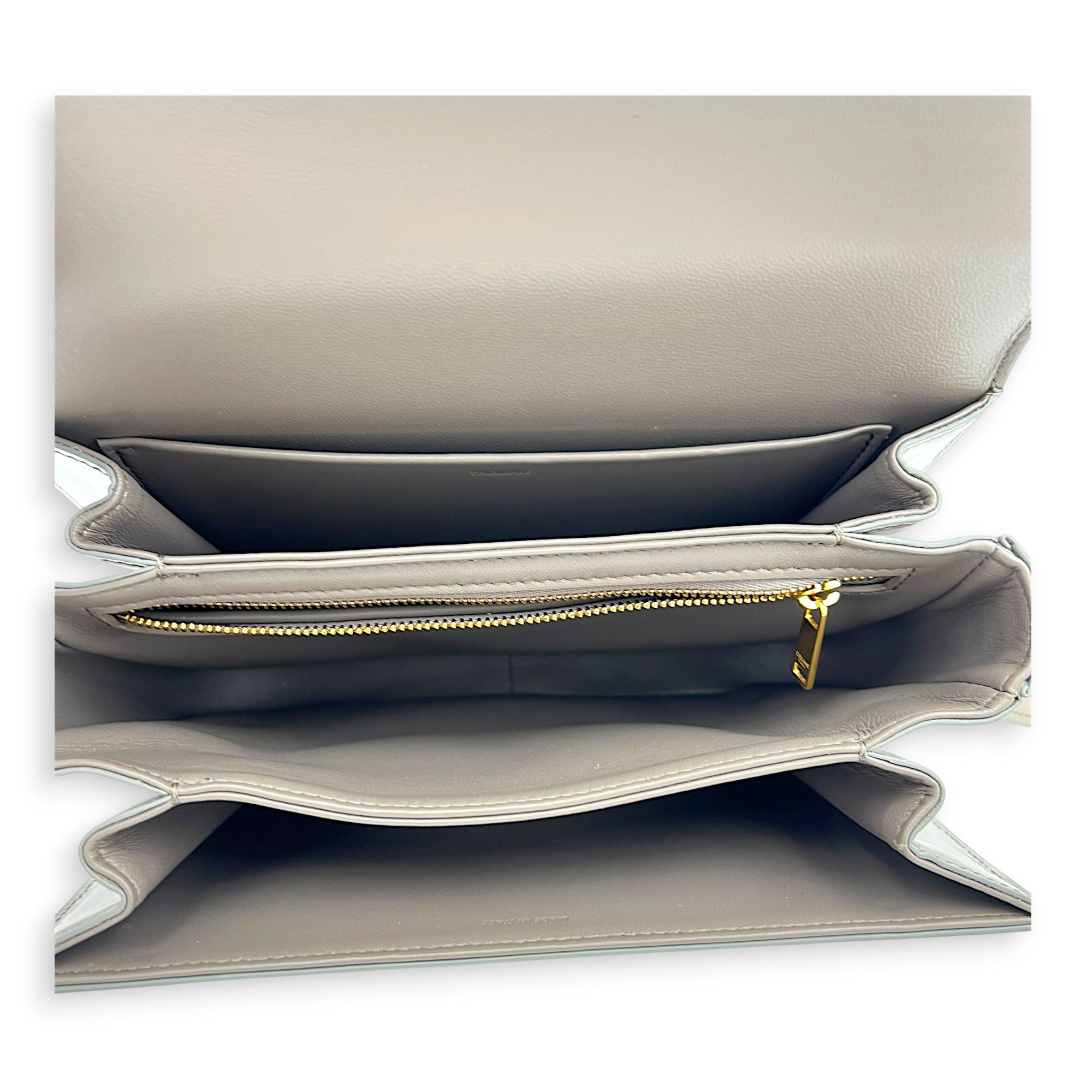 Triomphe Crossbody Bag Grey in Box, Gold hardware