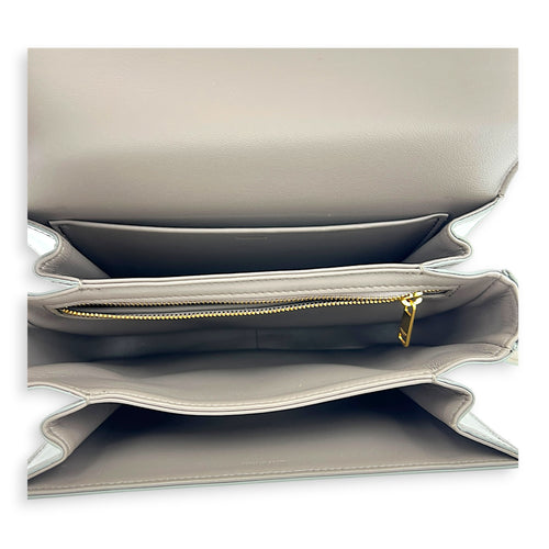 Triomphe Crossbody Bag Grey in Box, Gold hardware