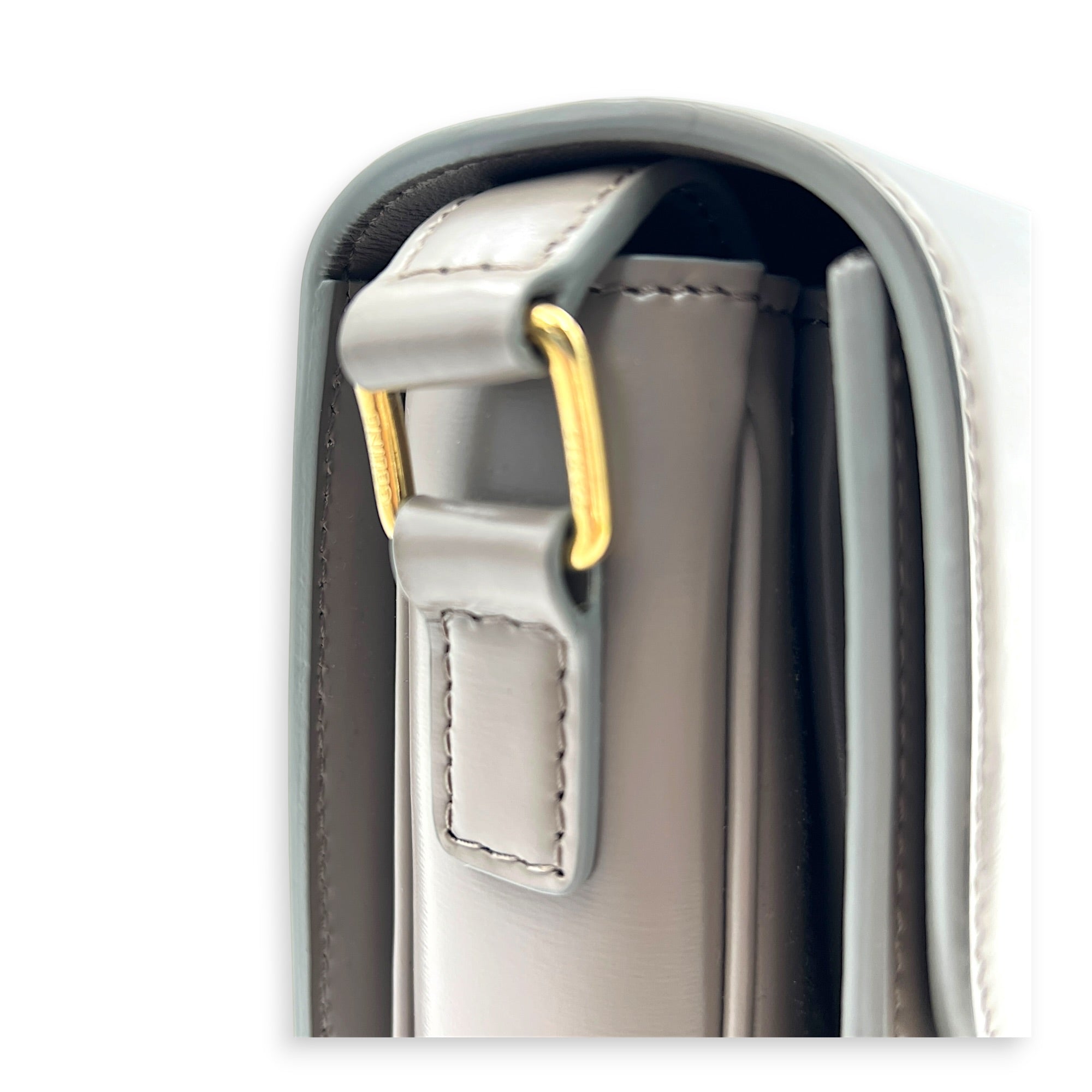 Triomphe Crossbody Bag Grey in Box, Gold hardware