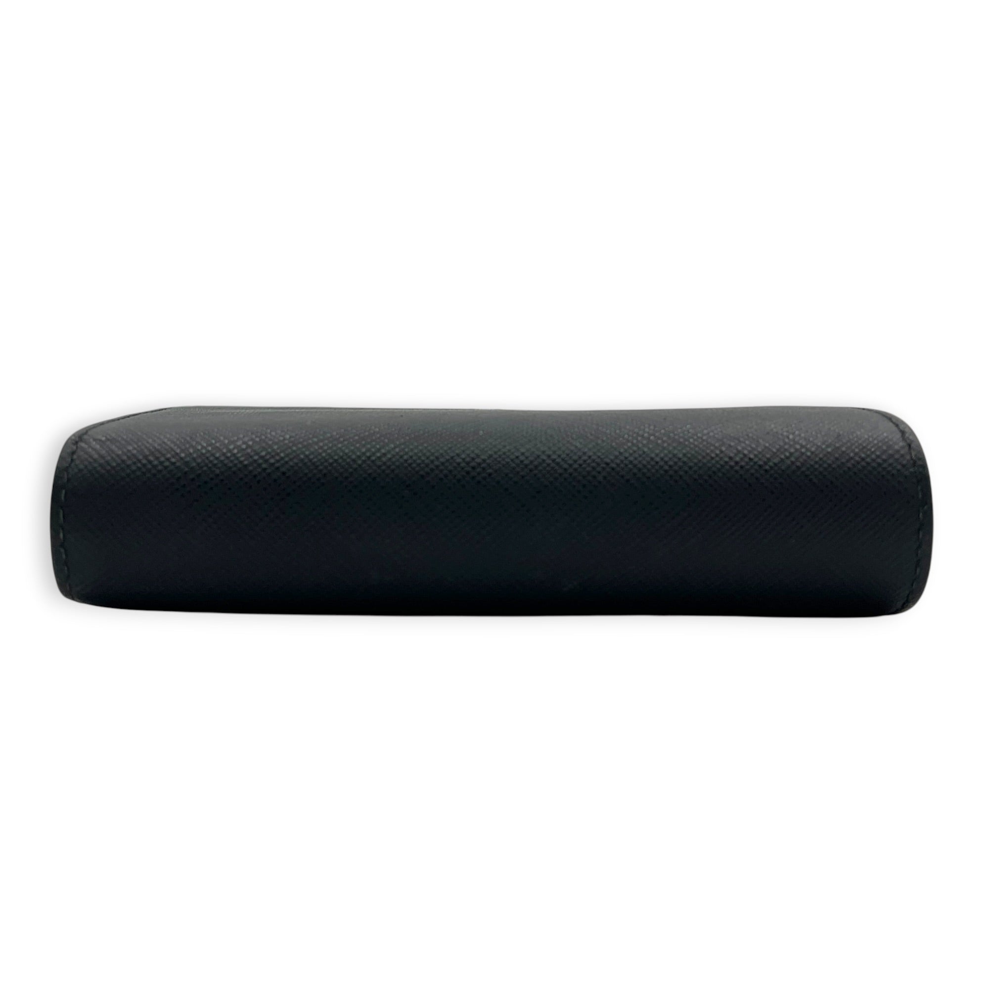 Logo Black Wallet in Saffiano Leather, Gold hardware