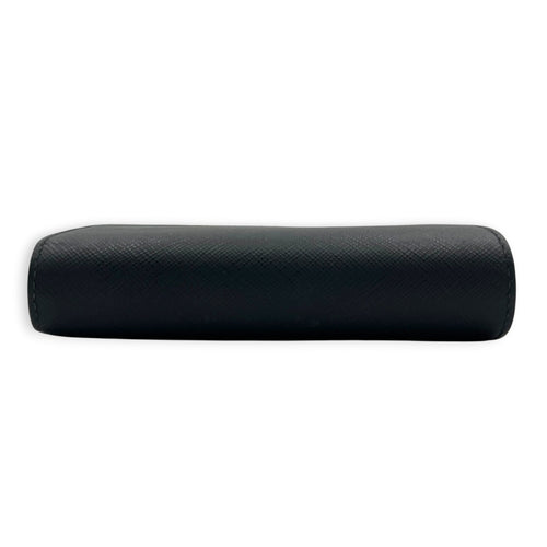 Logo Black Wallet in Saffiano Leather, Gold hardware