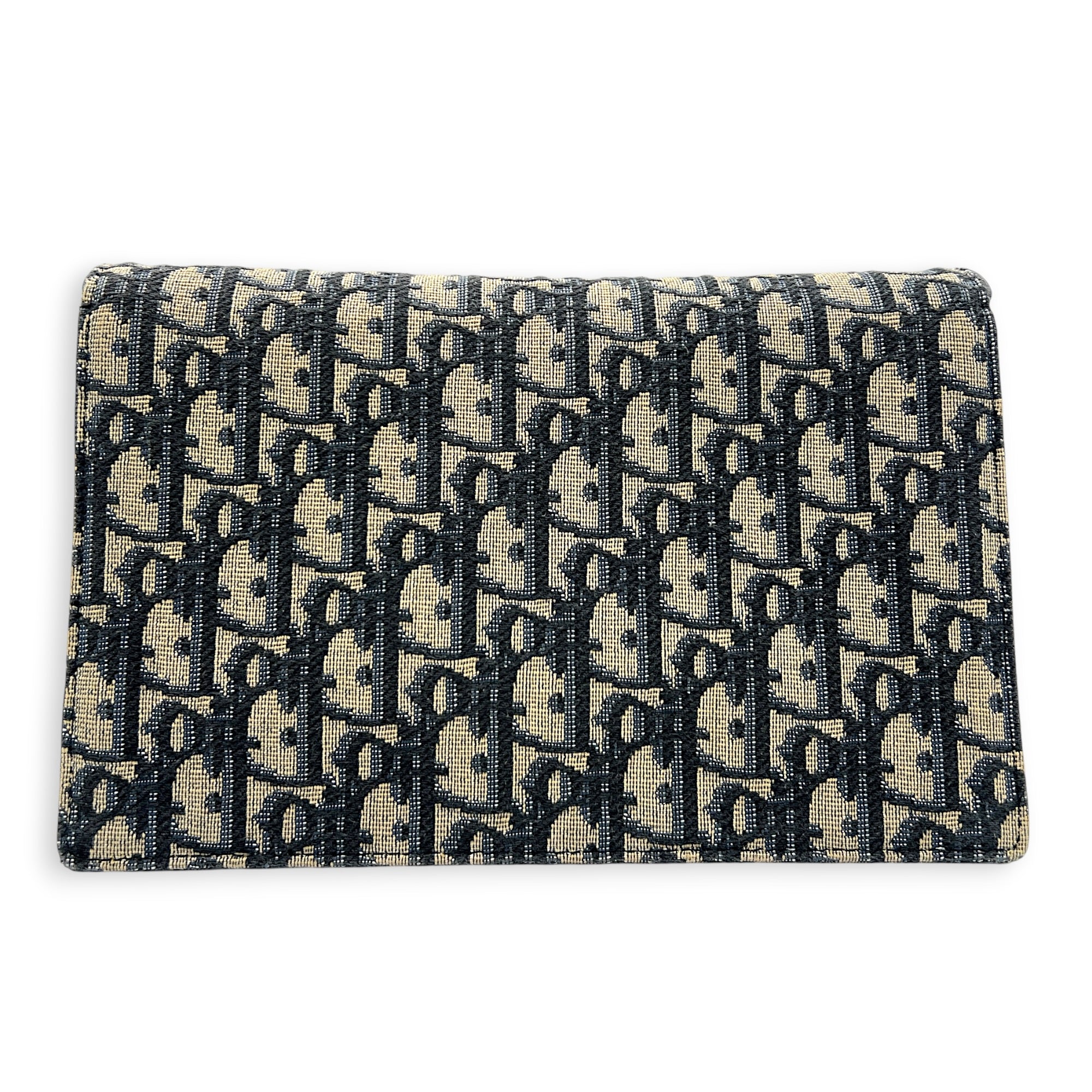 Saddle Wallet On Chain Blue in Jacquard, Gold hardware