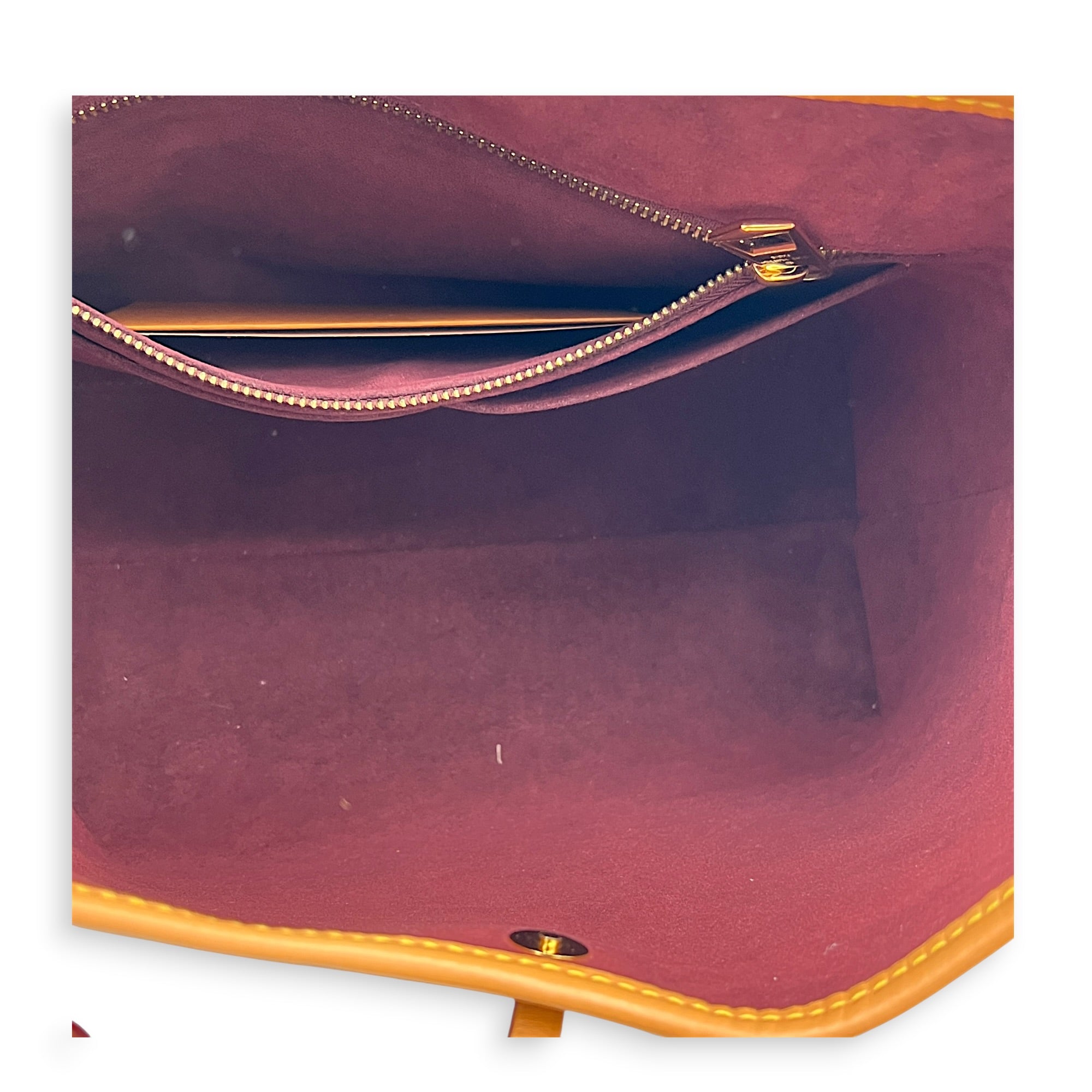 Carryall PM Brown Shoulder Bag in Monogram Coated Canvas, Gold hardware