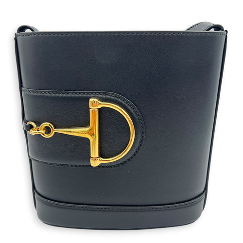 Double G Arli Crossbody Bag Black in Calfskin, Gold hardware