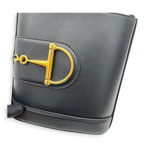 Double G Arli Crossbody Bag Black in Calfskin, Gold hardware