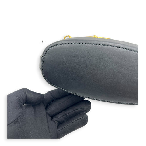 Double G Arli Crossbody Bag Black in Calfskin, Gold hardware