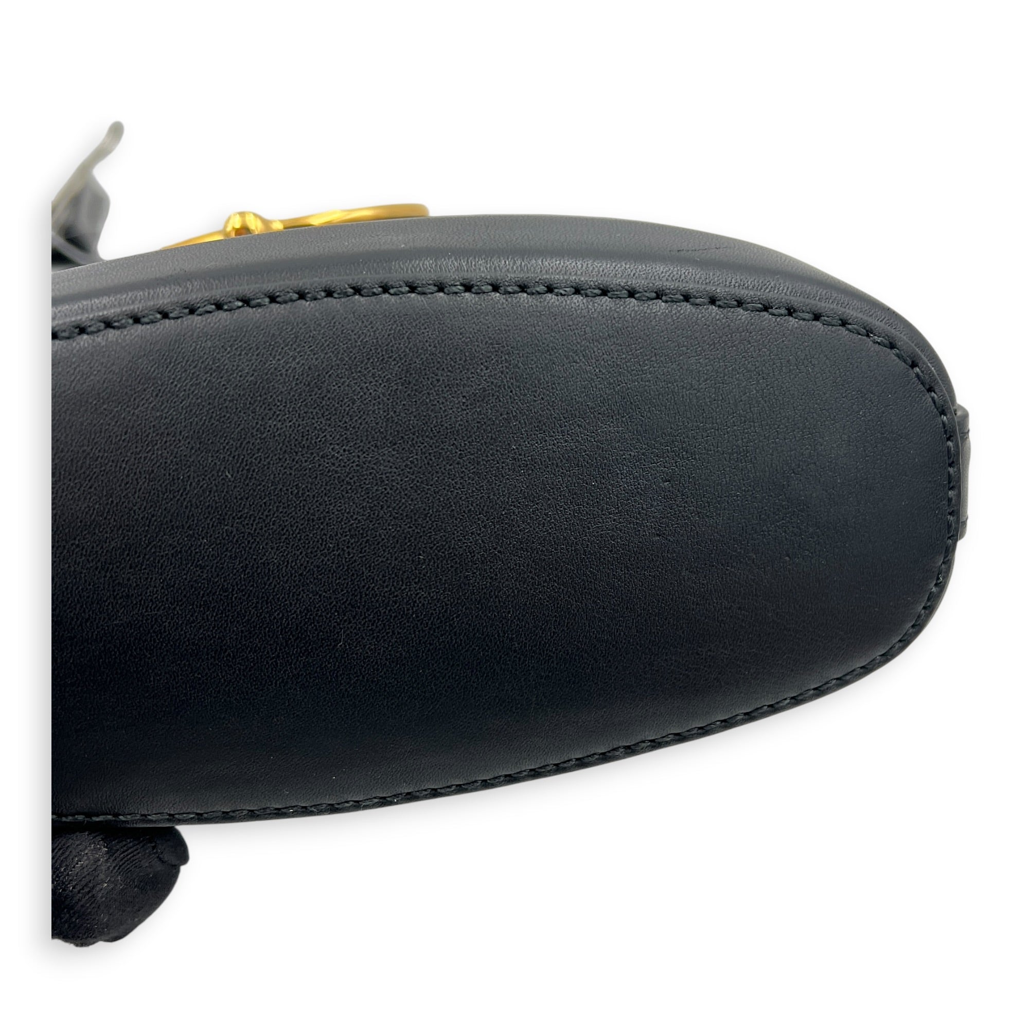 Double G Arli Crossbody Bag Black in Calfskin, Gold hardware