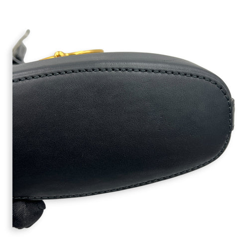 Double G Arli Crossbody Bag Black in Calfskin, Gold hardware