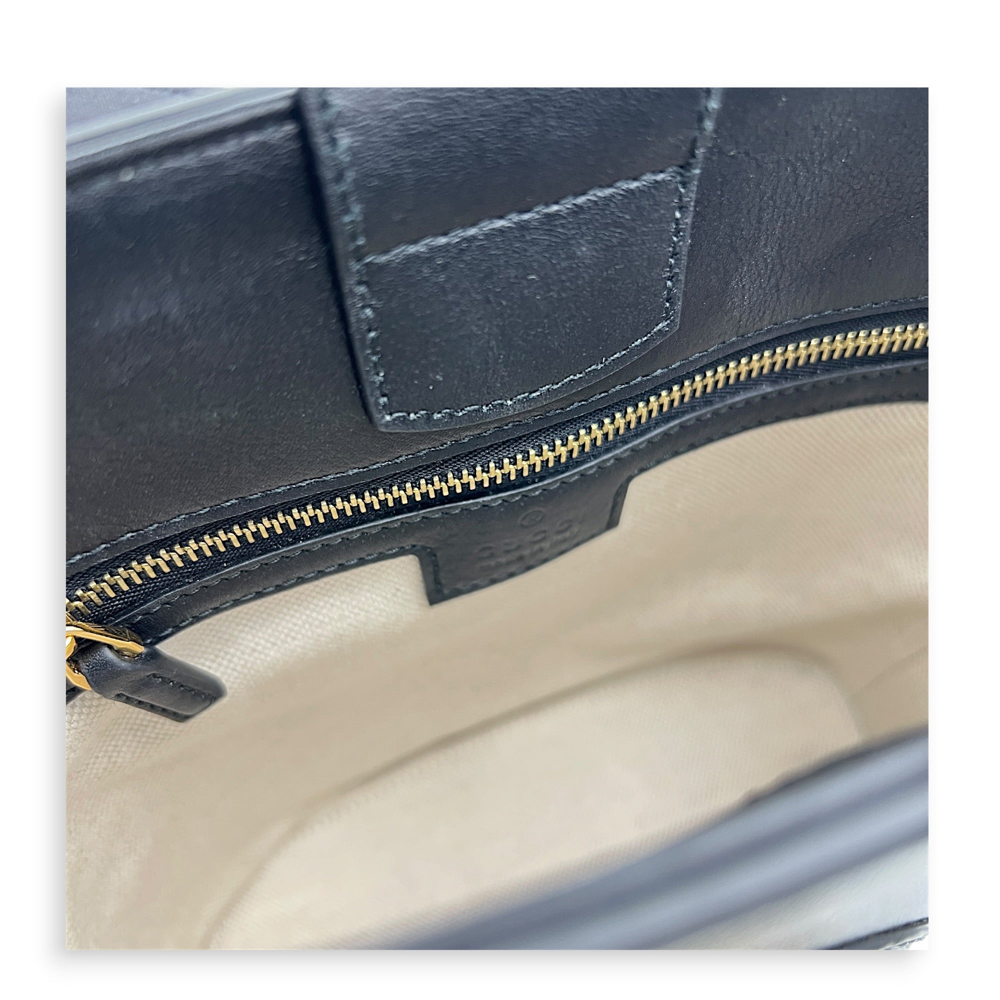 Double G Arli Crossbody Bag Black in Calfskin, Gold hardware