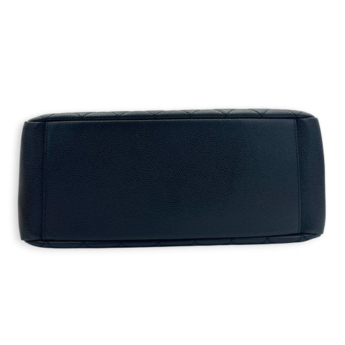 GST Shoulder Bag Black in Caviar Leather, Gold hardware