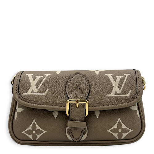Diane Crossbody Bag Nano Beige in Empreinte Leather, Gold hardware