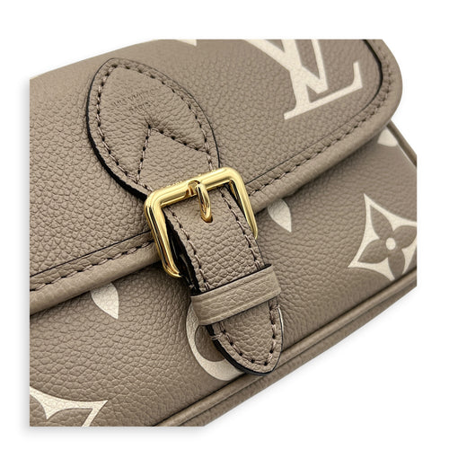 Diane Crossbody Bag Nano Beige in Empreinte Leather, Gold hardware