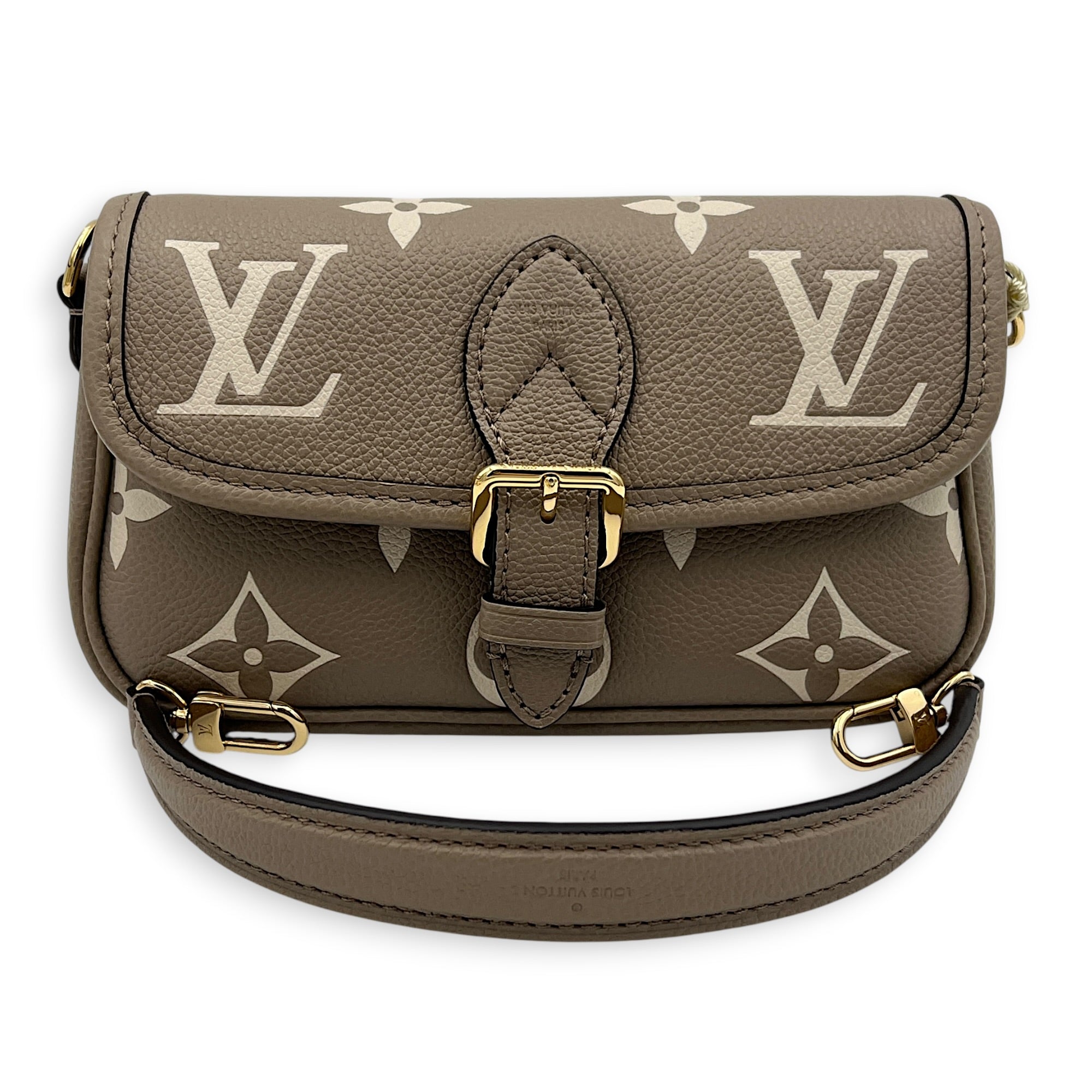 Diane Crossbody Bag Nano Beige in Empreinte Leather, Gold hardware
