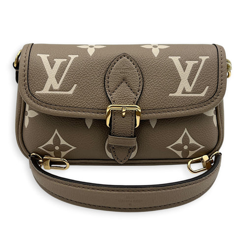 Diane Crossbody Bag Nano Beige in Empreinte Leather, Gold hardware