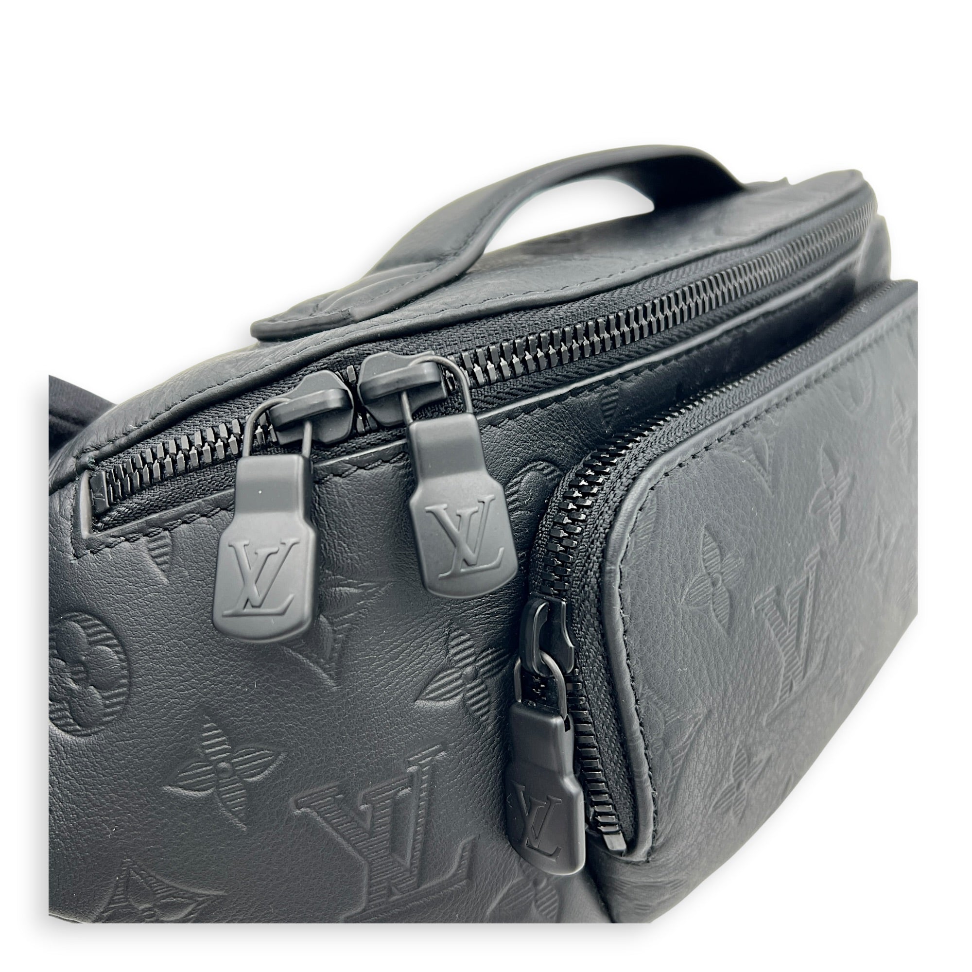 Rush Bumbag Belt Bag Black in Calfskin, Monochrome hardware